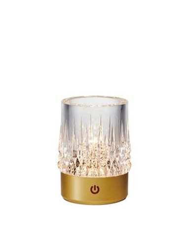 Lámpara de sobremesa tipo vaso con luz LED LAX, 1W 3000K, oro, recargable, exterior