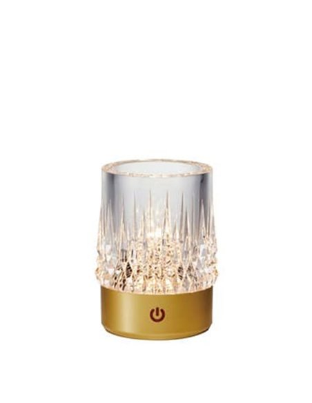 Lámpara de sobremesa tipo vaso con luz LED LAX, 1W 3000K, oro, recargable, exterior