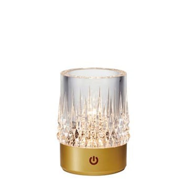 Lámpara de sobremesa tipo vaso con luz LED LAX, 1W 3000K, oro, recargable, exterior