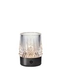 Luz LED de mesa exterior con forma de vaso LAX, 1W 3000K, base negro níqel, recargable