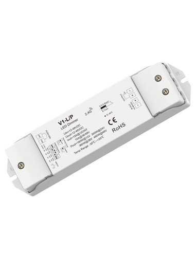 Controlador tensión constante V1-L/P 12-48V, Pulsador & RF TIRAS LED STRIPS