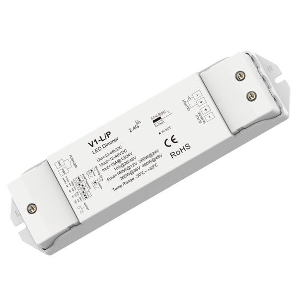 Controlador tensión constante V1-L/P 12-48V, Pulsador & RF TIRAS LED STRIPS