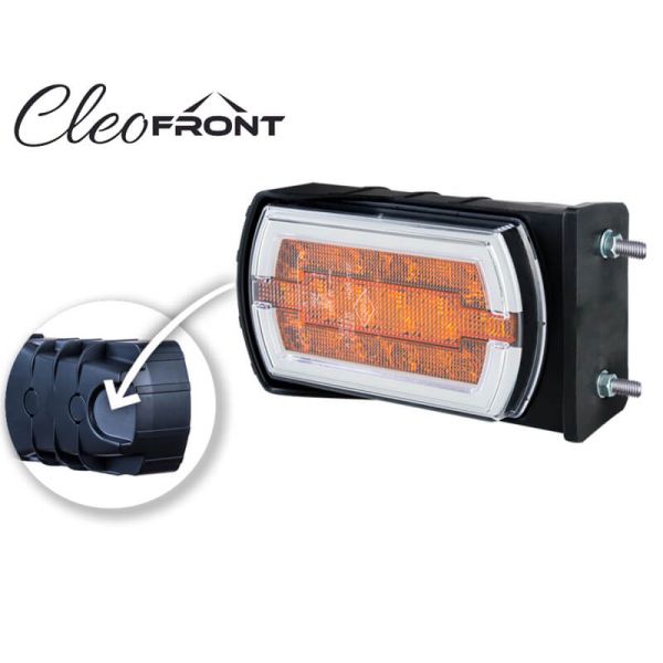 Faro Delantero LED con soporte lateral con Luz de Posición Neon e Intermitente A 1 CleoFront 12V 24V