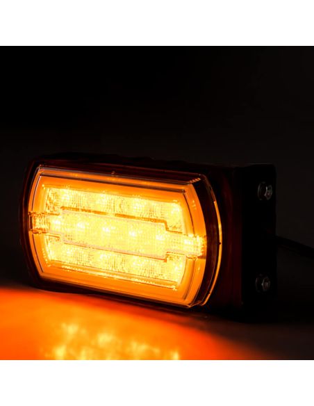 Phare LED avec support et clignotant latéral et avec feu de position néon et clignotant A 1 CleoFront 12V 24V