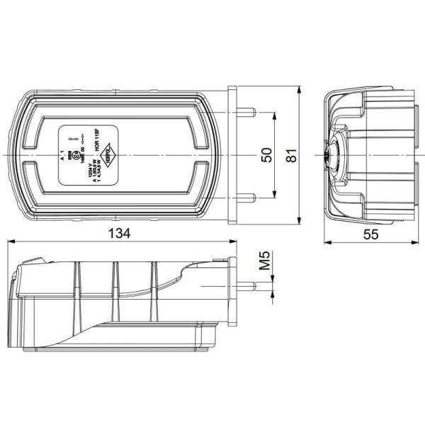 Medidas de Farol de LED com montagem e indicador lateral e com Luz de Posição Neon e Indicador A 1 CleoFront 12V 24V