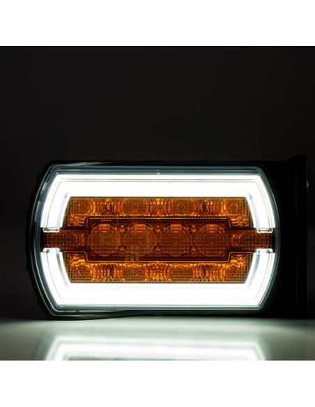 Faro Delantero LED con montaje e intermitente lateral y con Luz de Posición Neon e Intermitente A 1 CleoFront 12V 24V