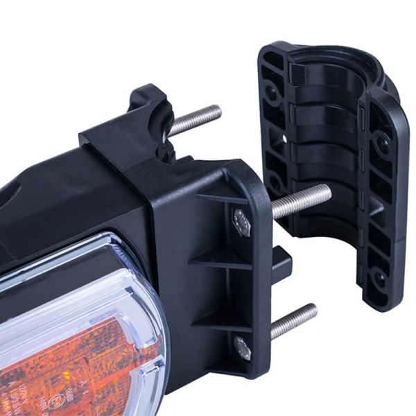 Soporte Faro Delantero LED CLEOfront LZD 2789/R2 12/24V con Luz NEON e Intermitente | Montaje en Tubo Ø20–30 mm A 1 R10