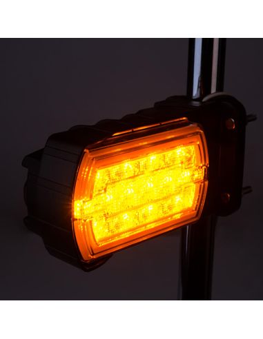 Farol de LED CLEOfront LZD 2789/R2 12/24V com luz neon e pisca | Montagem em tubo A 1 R10 de Ø20–30 mm