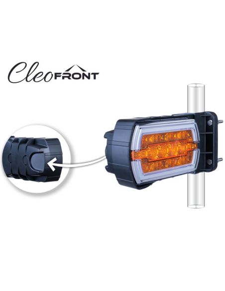 Faro Delantero LED CLEOfront LZD 2789/R2 12/24V con Luz NEON e Intermitente | Montaje en Tubo Ø20–30 mm A 1 R10