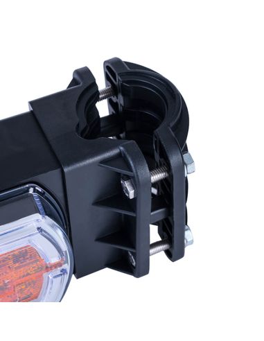 Soporte Faro Delantero LED CLEOfront LZD 2789/R2 12/24V con Luz NEON e Intermitente | Montaje en Tubo Ø20–30 mm A 1 R10