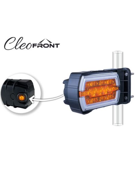 Faro Delantero LED CLEOfront LZD 2789/R1 12/24V con Luz NEON e Intermitente Lateral para Montaje en Tubo A 1 R10