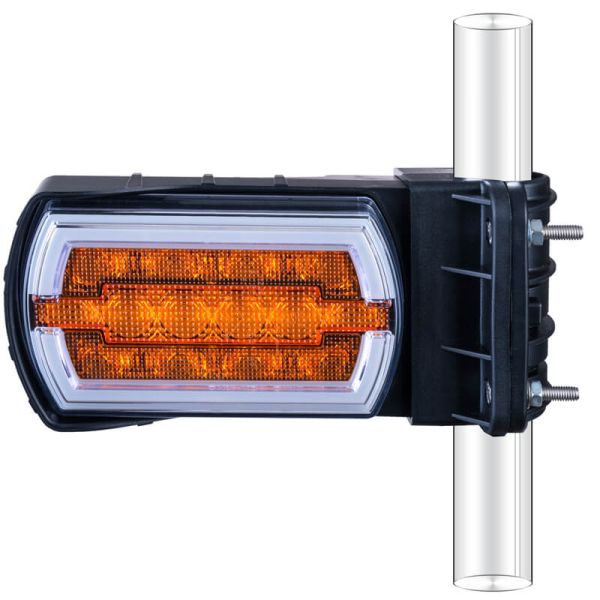 Farol de LED CLEOfront LZD 2789/R1 12/24V com luz neon e indicador lateral para montagem em tubo A 1 R10