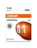 Lampe auxiliaire OSRAM ORIGINAL T4W 12V 4W BA9s – Remplacement économique pour motos ou voitures 2 unités.