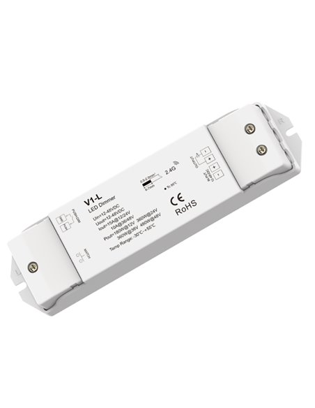 Controlador tensión constante V1 12-48V, Pulsador estándar & Mando RF TIRAS LED STRIPS