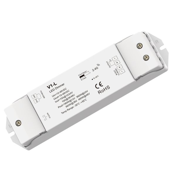 Controlador tensión constante V1 12-48V, Pulsador estándar & Mando RF TIRAS LED STRIPS