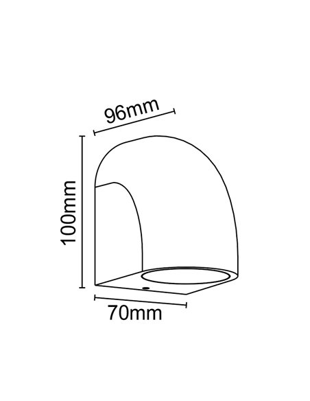 Luminária de parede semicircular para exterior Baldy, multiposições, branca, GU10 IP65