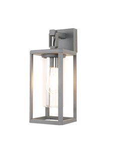 Aplique de exterior gris oscuro ALPS estilo farol E27 con cristal IP65