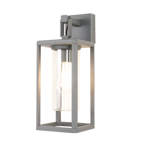 Aplique de exterior gris oscuro ALPS estilo farol E27 con cristal IP65