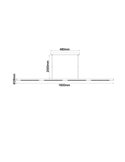 Lámpara LED lineal colgante 38W MECA negra, 1600mm de largo, 2850lm/3200lm 3000K/4000K