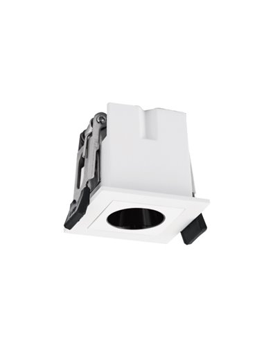 Foco LED de empotrar cuadrado 1L blanco BLAU, 45mm corte en 40x40mm, 3W 165Lm 3000K