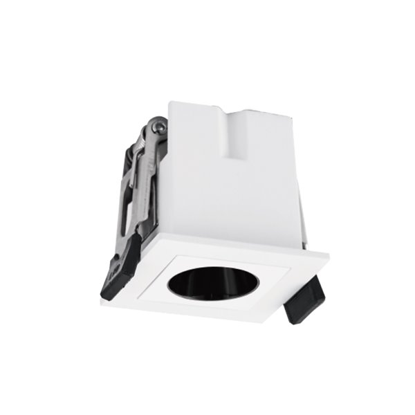 Spot LED quadrado embutido 1L branco BLAU, 45mm cortado em 40x40mm, 3W 165Lm 3000K