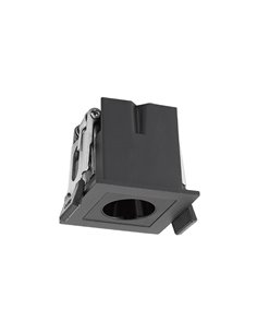 Foco LED de empotrar cuadrado 1L negro BLAU, 45mm corte en 40x40mm, 3W 165Lm 3000K