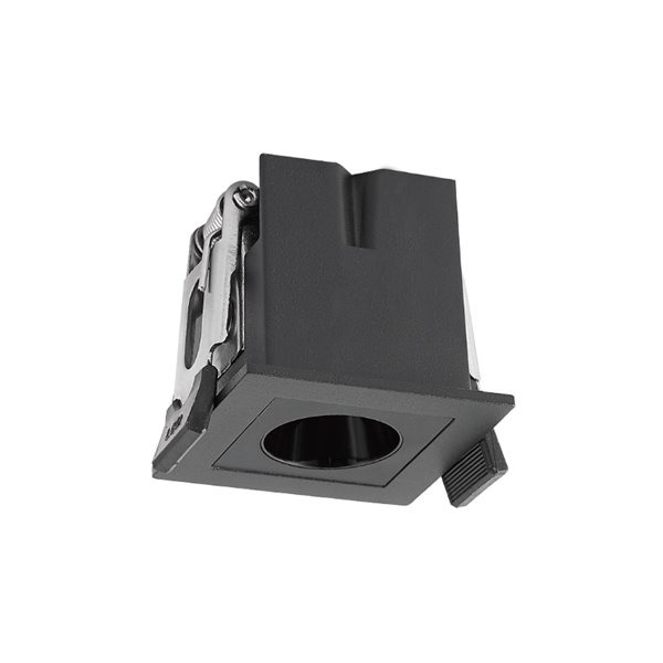 Foco LED de empotrar cuadrado 1L negro BLAU, 45mm corte en 40x40mm, 3W 165Lm 3000K