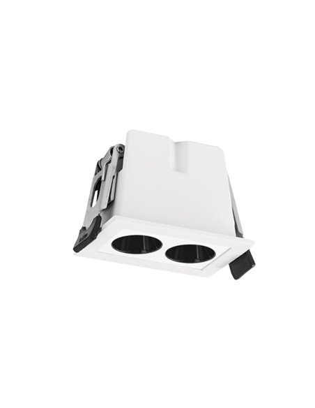 Foco rectangular LED de empotrar 2L blanco BLAU, 68x45mm en corte de 60x40mm, 6W 360Lm 3000K