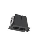 Foco rectangular LED de empotrar 2L negro BLAU, 68x45mm en corte de 60x40mm, 6W 360Lm 3000K