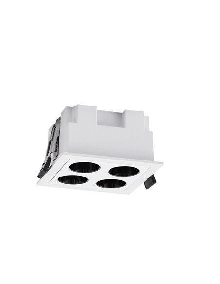 Foco para empotrar cuadrado LED 4L blanco BLAU, 75x75mm en corte de 70x70mm, 10W 750Lm 3000K