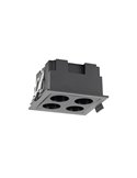 Foco para empotrar cuadrado LED 4L negro BLAU, 75x75mm en corte de 70x70mm, 10W 750Lm 3000K