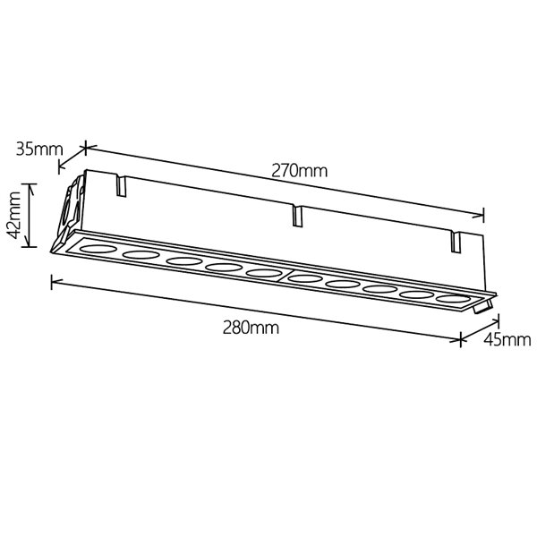 Holofote LED embutido BLAU 10L, 24W 1680Lm 3000K