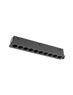 Foco alargado para empotrar LED 10L negro BLAU, 24W 1680Lm 3000K