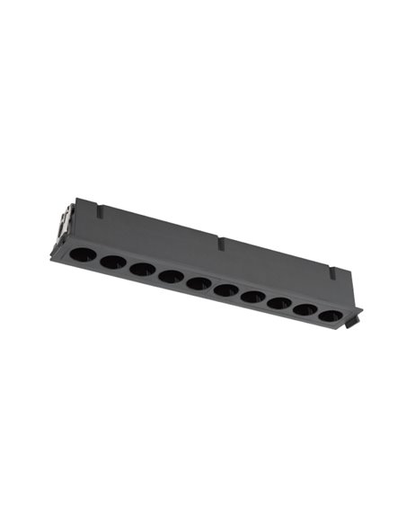 Foco alargado para empotrar LED 10L negro BLAU, 24W 1680Lm 3000K