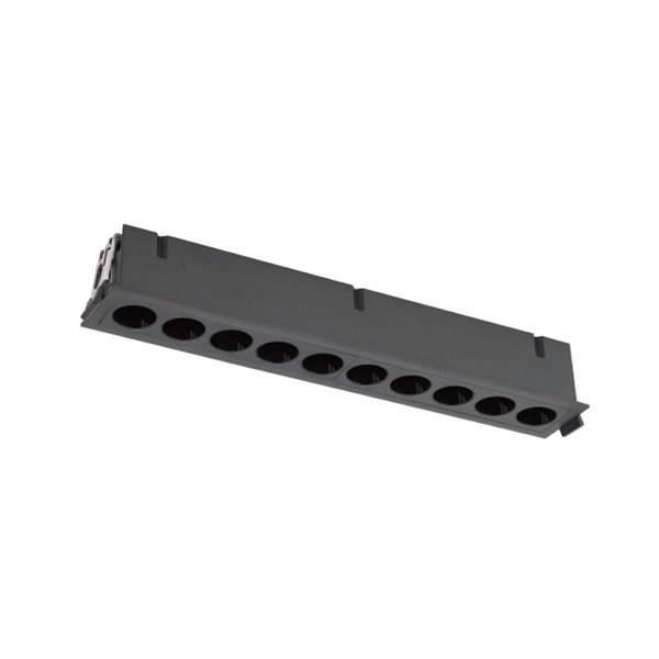 Foco alargado para empotrar LED 10L negro BLAU, 24W 1680Lm 3000K