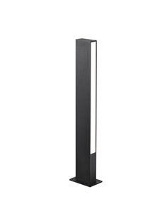 Bolardo LED exterior moderno LOTUS negro, 10W 690Lm, 3000K IP65, 60cm