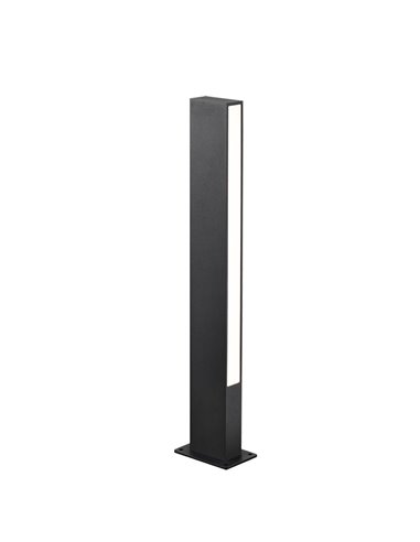 Bolardo LED exterior moderno LOTUS negro, 10W 690Lm, 3000K IP65, 60cm