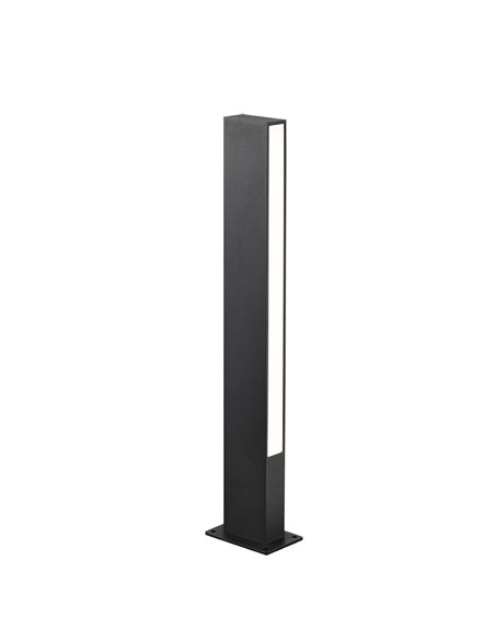 Bolardo LED exterior moderno LOTUS negro, 10W 690Lm, 3000K IP65, 60cm