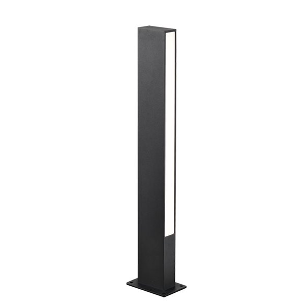 Bolardo LED exterior moderno LOTUS negro, 10W 690Lm, 3000K IP65, 60cm