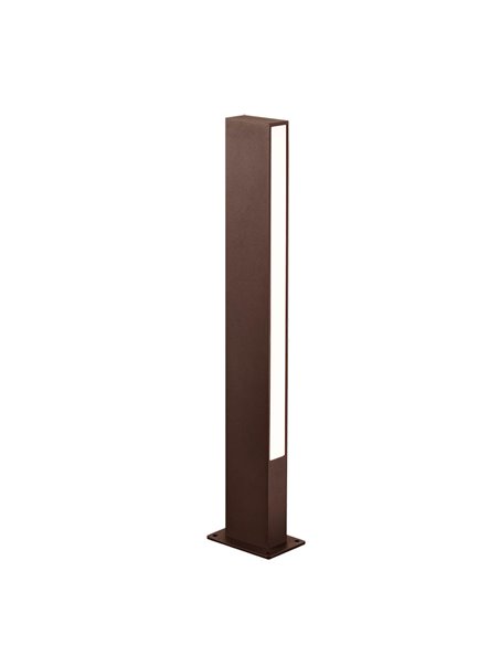Bolardo LED exterior decorativo LOTUS corten, 10W 690Lm, 3000K IP65, 60cm