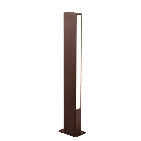 Bolardo LED exterior decorativo LOTUS corten, 10W 690Lm, 3000K IP65, 60cm