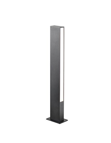 Bolardo LED exterior minimalista LOTUS gris oscuro, 10W 690Lm, 3000K IP65, 60cm