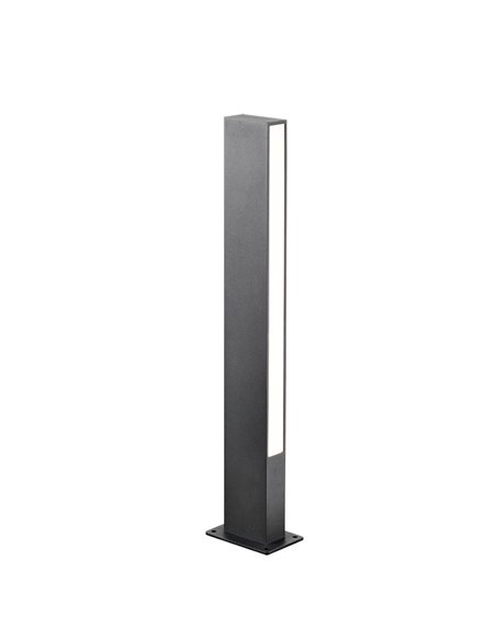 Bolardo LED exterior minimalista LOTUS gris oscuro, 10W 690Lm, 3000K IP65, 60cm