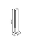 Bolardo LED exterior minimalista LOTUS gris oscuro, 10W 690Lm, 3000K IP65, 60cm
