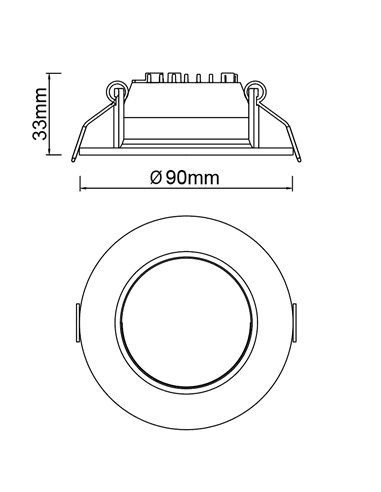 Downlight empotrable LED CCT 6W NASAO blanco, Ø 85mm con corte de 75mm
