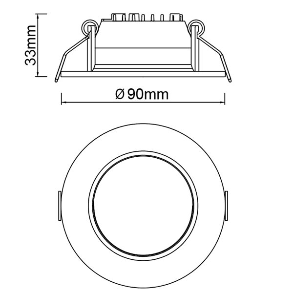 Downlight empotrable LED CCT 6W NASAO blanco, Ø 85mm con corte de 75mm