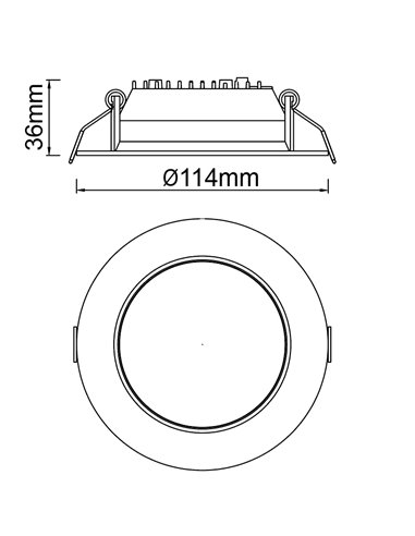 Downlight empotrable LED CCT 12W NASAO blanco, Ø 115mm con corte de 105mm