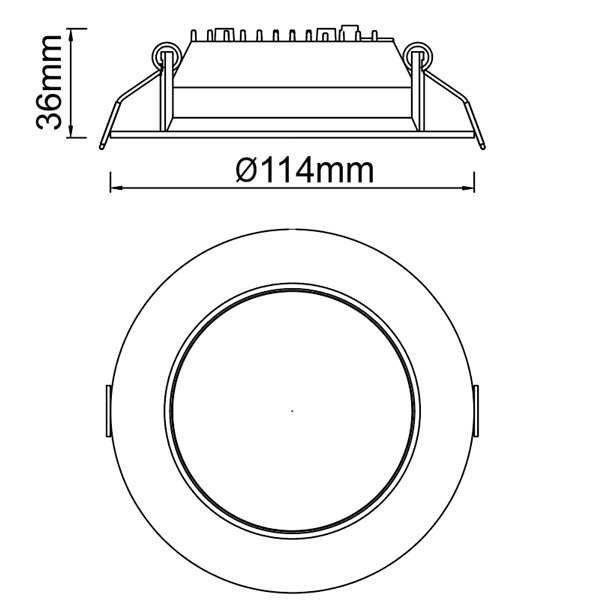 Downlight empotrable LED CCT 12W NASAO blanco, Ø 115mm con corte de 105mm