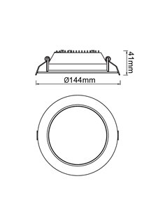 Downlight LED empotrable CCT 15W NASAO blanco, Ø 135mm con corte de 125mm 2