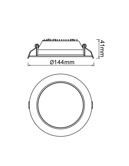 Downlight LED empotrable CCT 15W NASAO blanco, Ø 135mm con corte de 125mm
